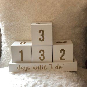 Wedding Bridal Countdown Wooden Blocks